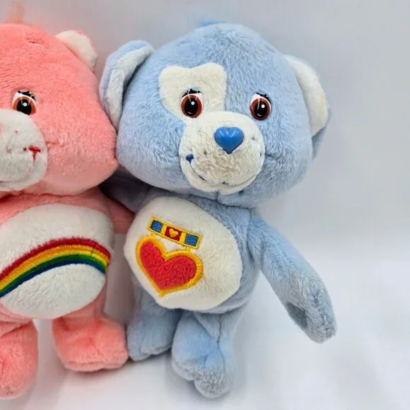 Care Bears Cuddle Pairs Cheer Bear And Loyal Heart Dog Plush 7” Vintage Read - Picture 5 of 14